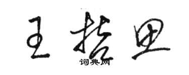 駱恆光王哲思草書個性簽名怎么寫