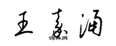 梁錦英王嘉涌草書個性簽名怎么寫