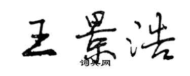 曾慶福王景浩行書個性簽名怎么寫