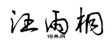 曾慶福汪雨桐草書個性簽名怎么寫