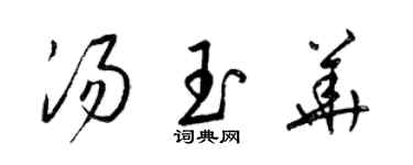 梁錦英湯玉華草書個性簽名怎么寫