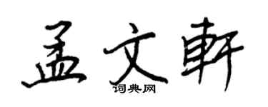 王正良孟文軒行書個性簽名怎么寫