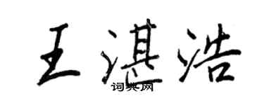 王正良王湛浩行書個性簽名怎么寫