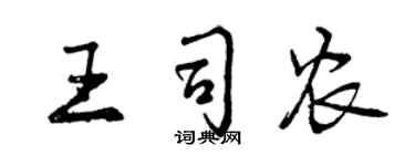 曾慶福王司農行書個性簽名怎么寫