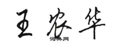 駱恆光王農華行書個性簽名怎么寫