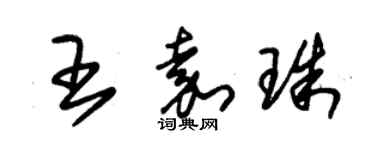 朱錫榮王嘉珠草書個性簽名怎么寫