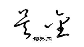 梁錦英吳金草書個性簽名怎么寫