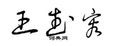 曾慶福王武容草書個性簽名怎么寫