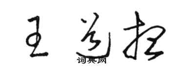 駱恆光王道想草書個性簽名怎么寫