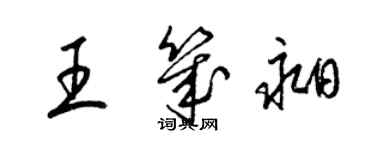 梁錦英王幾昶草書個性簽名怎么寫