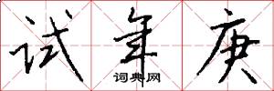 試年庚怎么寫好看