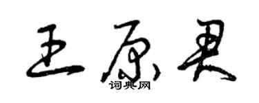 曾慶福王原君草書個性簽名怎么寫