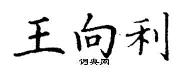 丁謙王向利楷書個性簽名怎么寫