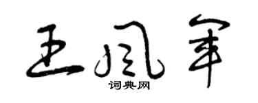 曾慶福王風軍草書個性簽名怎么寫