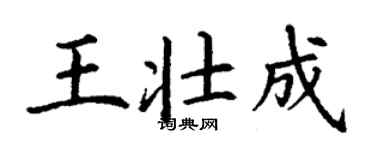 丁謙王壯成楷書個性簽名怎么寫
