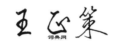 駱恆光王正策行書個性簽名怎么寫