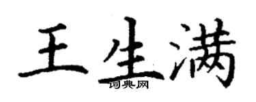 丁謙王生滿楷書個性簽名怎么寫