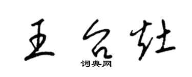 梁錦英王台灶草書個性簽名怎么寫