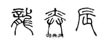 陳聲遠龍奕辰篆書個性簽名怎么寫