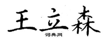 丁謙王立森楷書個性簽名怎么寫