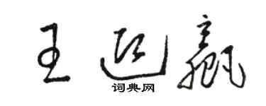 駱恆光王迎贏草書個性簽名怎么寫