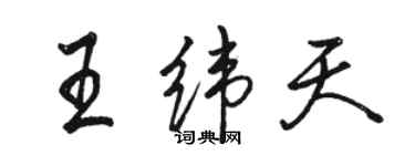 駱恆光王緯天行書個性簽名怎么寫