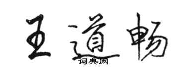 駱恆光王道暢行書個性簽名怎么寫