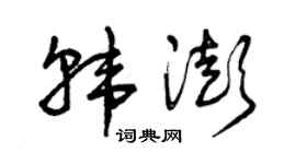 曾慶福韓澎草書個性簽名怎么寫