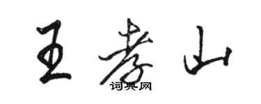 駱恆光王孝山行書個性簽名怎么寫