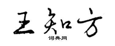 曾慶福王知方行書個性簽名怎么寫