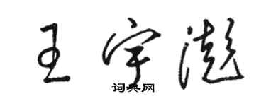 駱恆光王宇澎草書個性簽名怎么寫