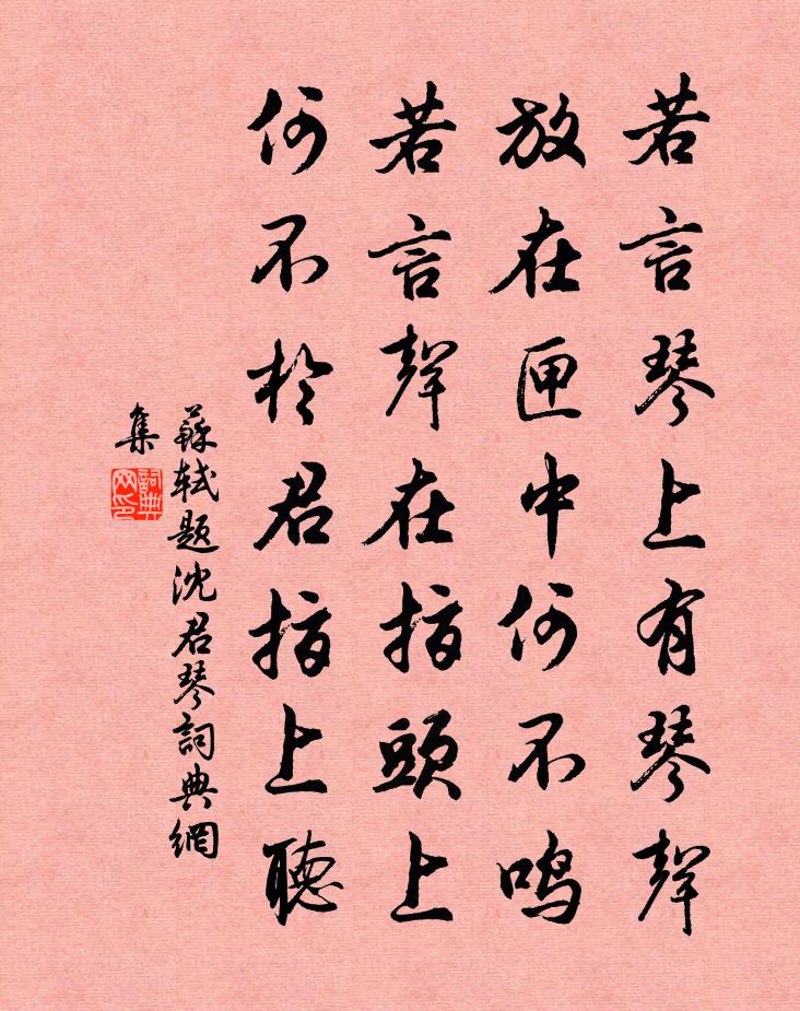 蘇軾題沈君琴書法作品欣賞