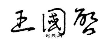 曾慶福王國啟草書個性簽名怎么寫