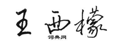 駱恆光王西檬行書個性簽名怎么寫