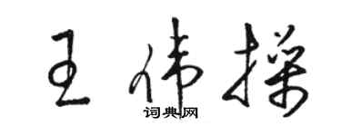 駱恆光王偉操草書個性簽名怎么寫