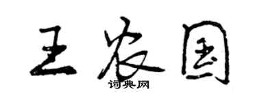 曾慶福王農國行書個性簽名怎么寫