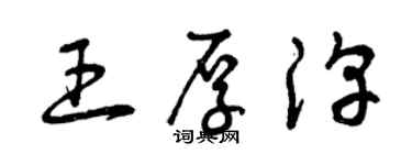 曾慶福王厚淳草書個性簽名怎么寫