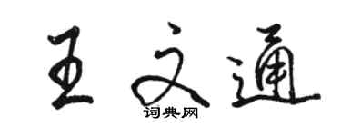 駱恆光王文通行書個性簽名怎么寫