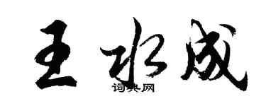 胡問遂王水成行書個性簽名怎么寫