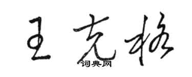 駱恆光王克格草書個性簽名怎么寫