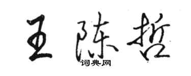 駱恆光王陳哲行書個性簽名怎么寫