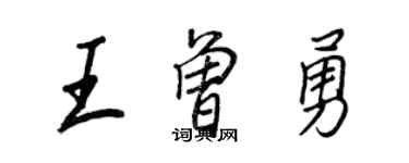 王正良王曾勇行書個性簽名怎么寫