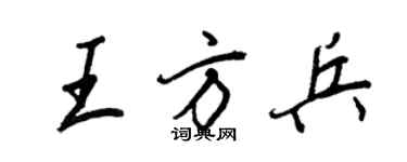 王正良王方兵行書個性簽名怎么寫