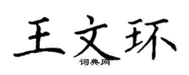 丁謙王文環楷書個性簽名怎么寫