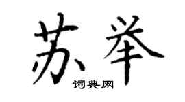 丁謙蘇舉楷書個性簽名怎么寫