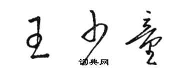 駱恆光王少童草書個性簽名怎么寫