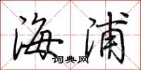 荊霄鵬海浦行書怎么寫