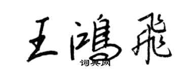 王正良王鴻飛行書個性簽名怎么寫