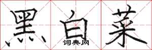 駱恆光黑白菜楷書怎么寫