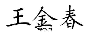 丁謙王金春楷書個性簽名怎么寫